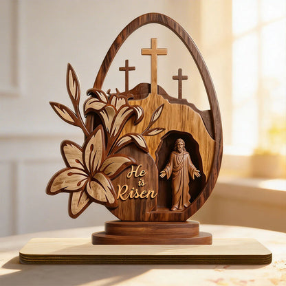 The Empty Tomb - 2-Layer Wood Plaque With Flat Base