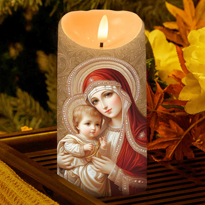 Queen Of Heaven And Child - Flameless LED Candle