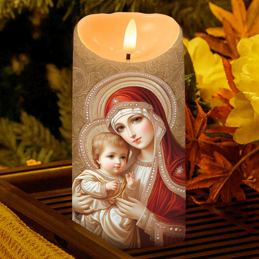 Queen Of Heaven And Child - Flameless LED Candle