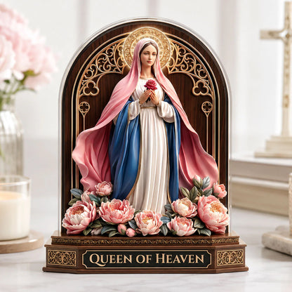 Queen Of Heaven, Catholic Gift | Custom Shaped Acrylic Plaque