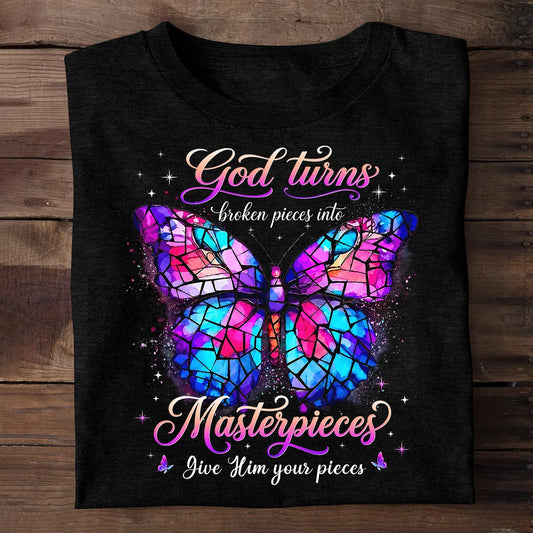 Broken Pieces Into God’s Masterpiece, Gift For Christian | 2D Unisex T-shirt