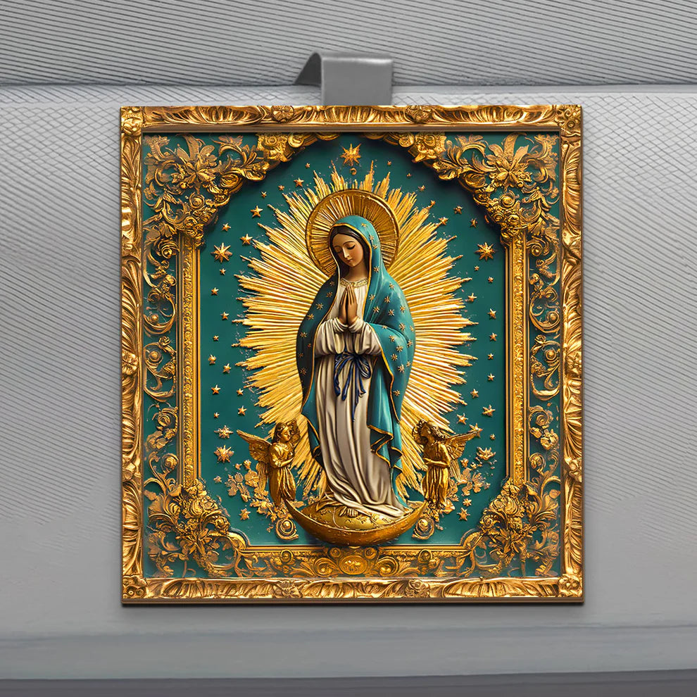 Heavenly Light Of Guadalupe - Car Visor Clip