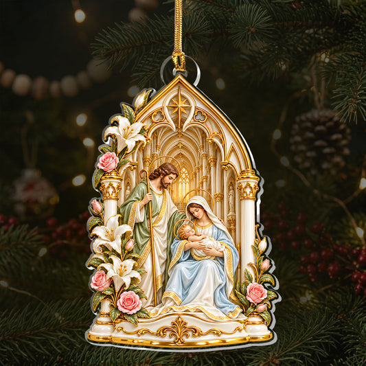 Holy Family, Gift For Family - Personalized 1-Layer Acrylic Ornament