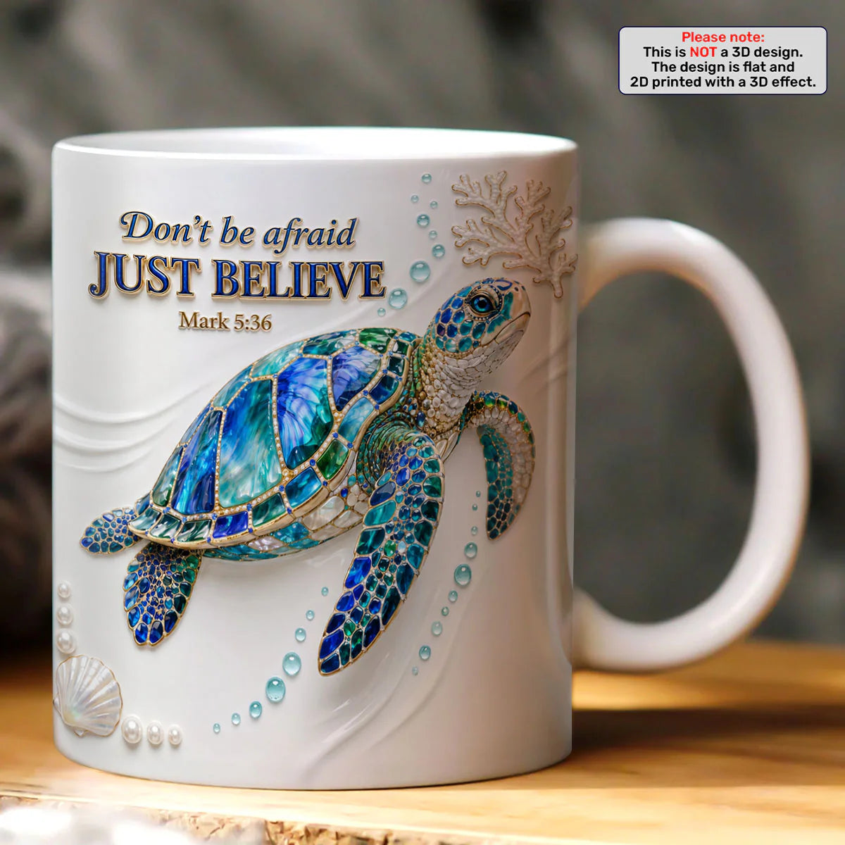 Don't Be Afraid Just Believe Mark 5:36, Gift of Faith | Personalized Ceramic Coffee Mug