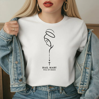 Hail Mary Full Of Grace, Gift For Loved One | 2D Unisex T-shirt