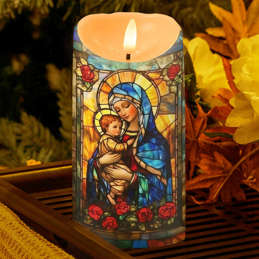Radiant Madonna And Child - Flameless LED Candle