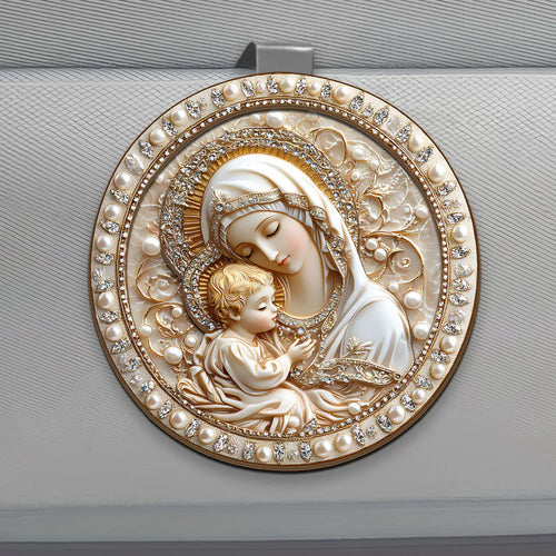 Holy Mother And Child - Car Visor Clip