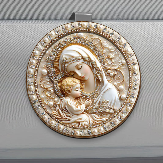 Holy Mother And Child - Car Visor Clip