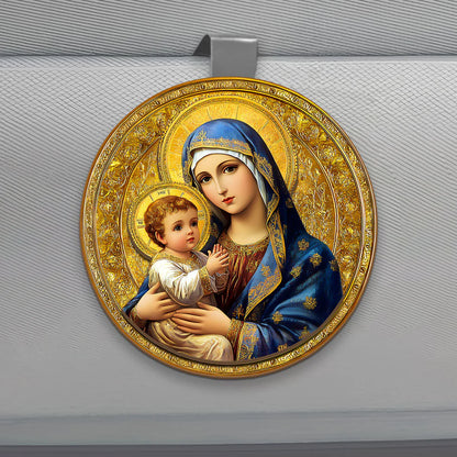 Madonna And Child Sacred Blessing - Car Visor Clip