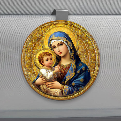 Madonna And Child Sacred Blessing - Car Visor Clip
