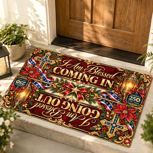 I Am Blessed Coming In Going Out, Gift For Self | Personalized Doormat