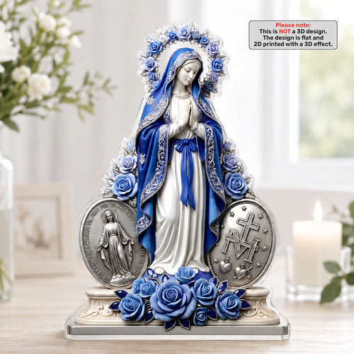 Our Lady Of Sapphire Grace, Catholic Gift | Custom Shaped Acrylic Plaque