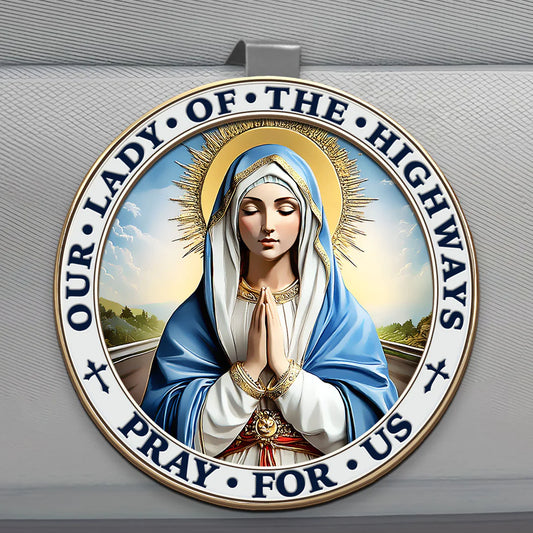 Our Lady Of The Highways - Car Visor Clip