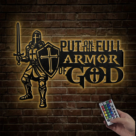 Put On The Full Armor Of God - Metal Wall Art Sign
