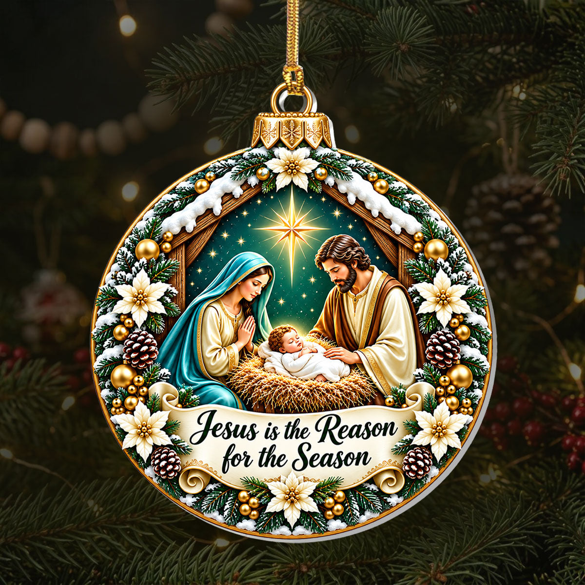Christ Our Reason, Gift For Family | 1-Layer Acrylic Ornament  111 reviews