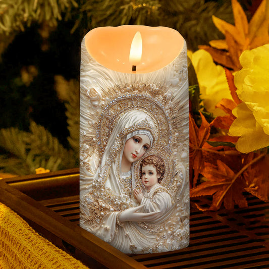 Holy Mother, Heavenly Shine - Flameless LED Candle