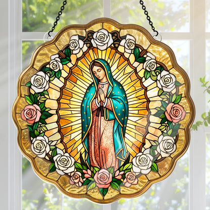 Virgin Mary Golden Halo - Window Hanging Suncatcher