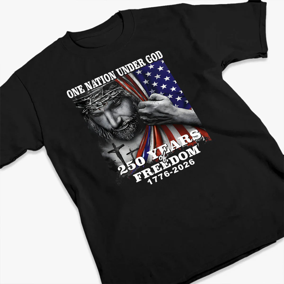 One Nation Under God, Patriotic Christian | 2D Unisex T-shirt