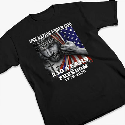 One Nation Under God, Patriotic Christian | 2D Unisex T-shirt