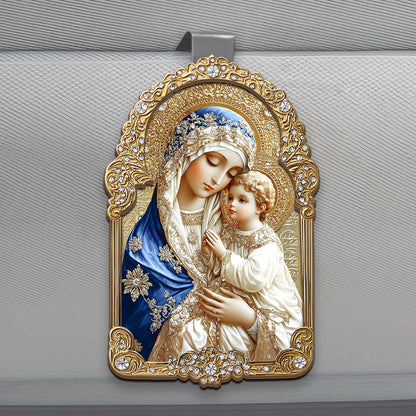 Blessed Mother And Child - Car Visor Clip
