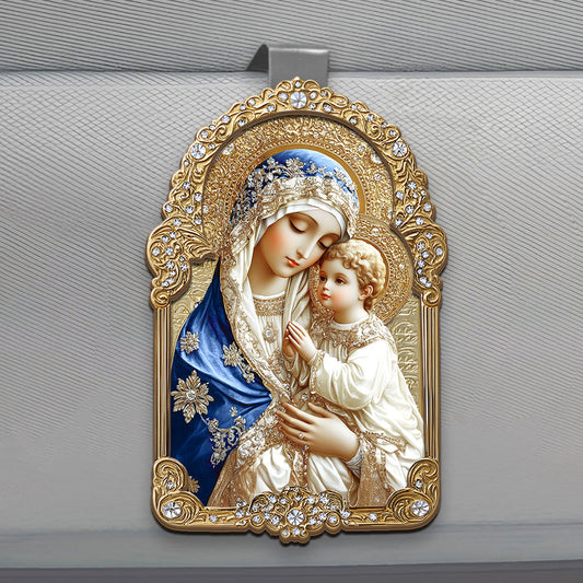Blessed Mother And Child - Car Visor Clip