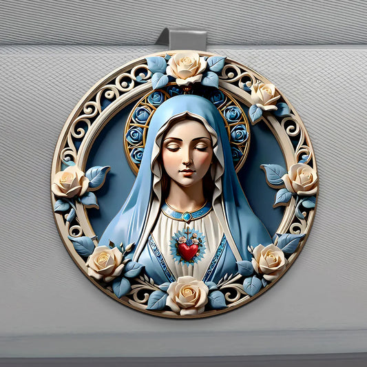 Sacred Heart of Mary - Car Visor Clip