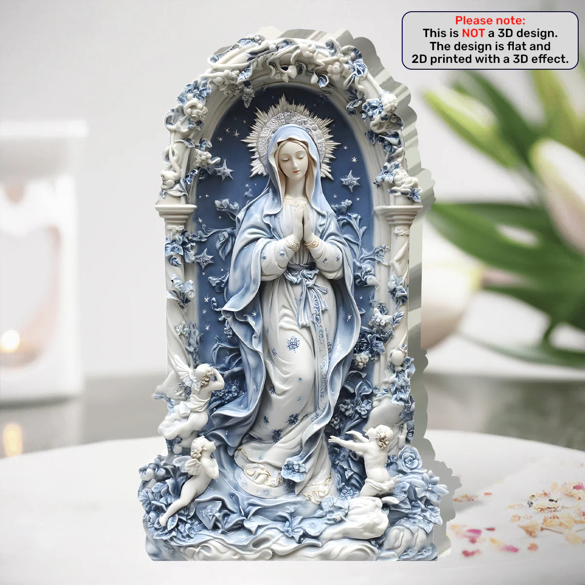 Heavenly Porcelain Grace - Custom Shaped Acrylic Plaque