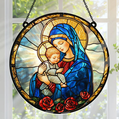 Radiant Virgin And Child - Window Hanging Suncatcher