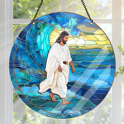 Jesus Walks On Water - Window Hanging Suncatcher