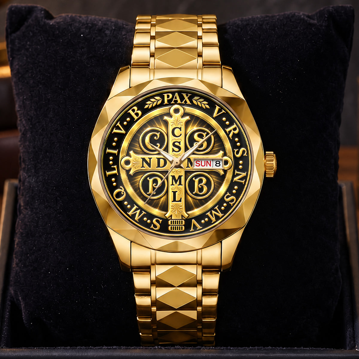 Saint Benedict Medal, Gift For Men - Men's Wrist Watch