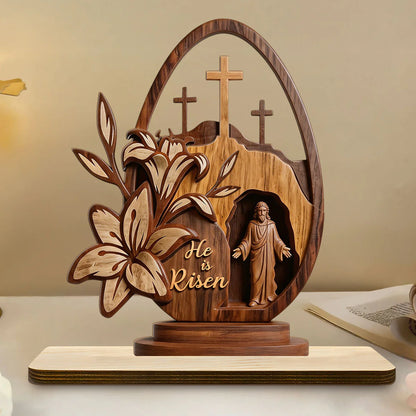 The Empty Tomb - 2-Layer Wood Plaque With Flat Base
