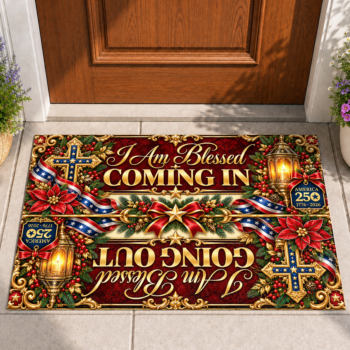 I Am Blessed Coming In Going Out, Gift For Self | Personalized Doormat