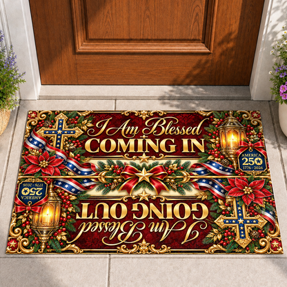I Am Blessed Coming In Going Out, Gift For Self | Personalized Doormat
