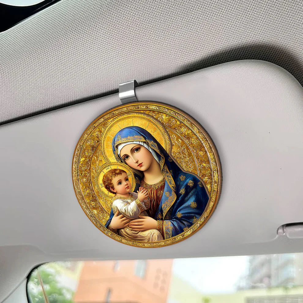 Madonna And Child Sacred Blessing - Car Visor Clip
