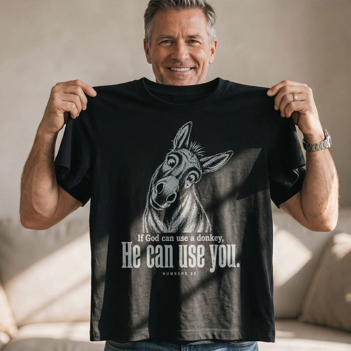 If God Can Use A Donkey Numbers 22, Christian Gift | 2D Unisex T-shirt