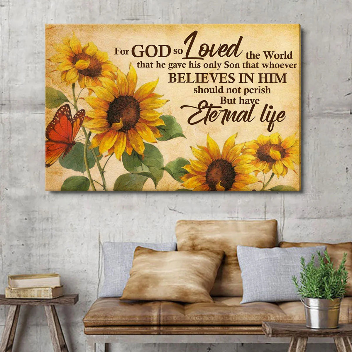 For God So Loved The World - Personalized Canvas
