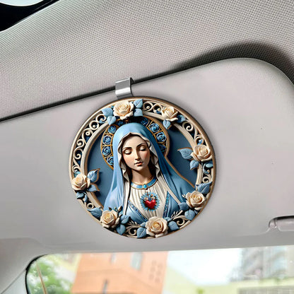Sacred Heart of Mary - Car Visor Clip