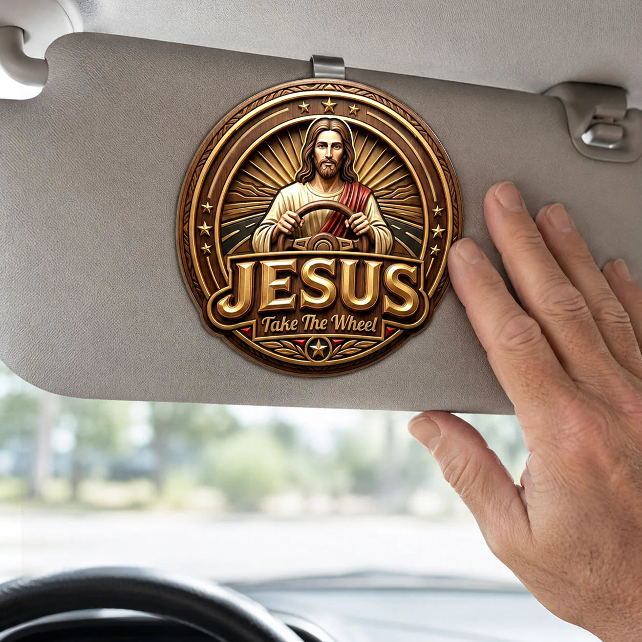 Jesus Take The Wheel, Christian Gift | Car Visor Clip