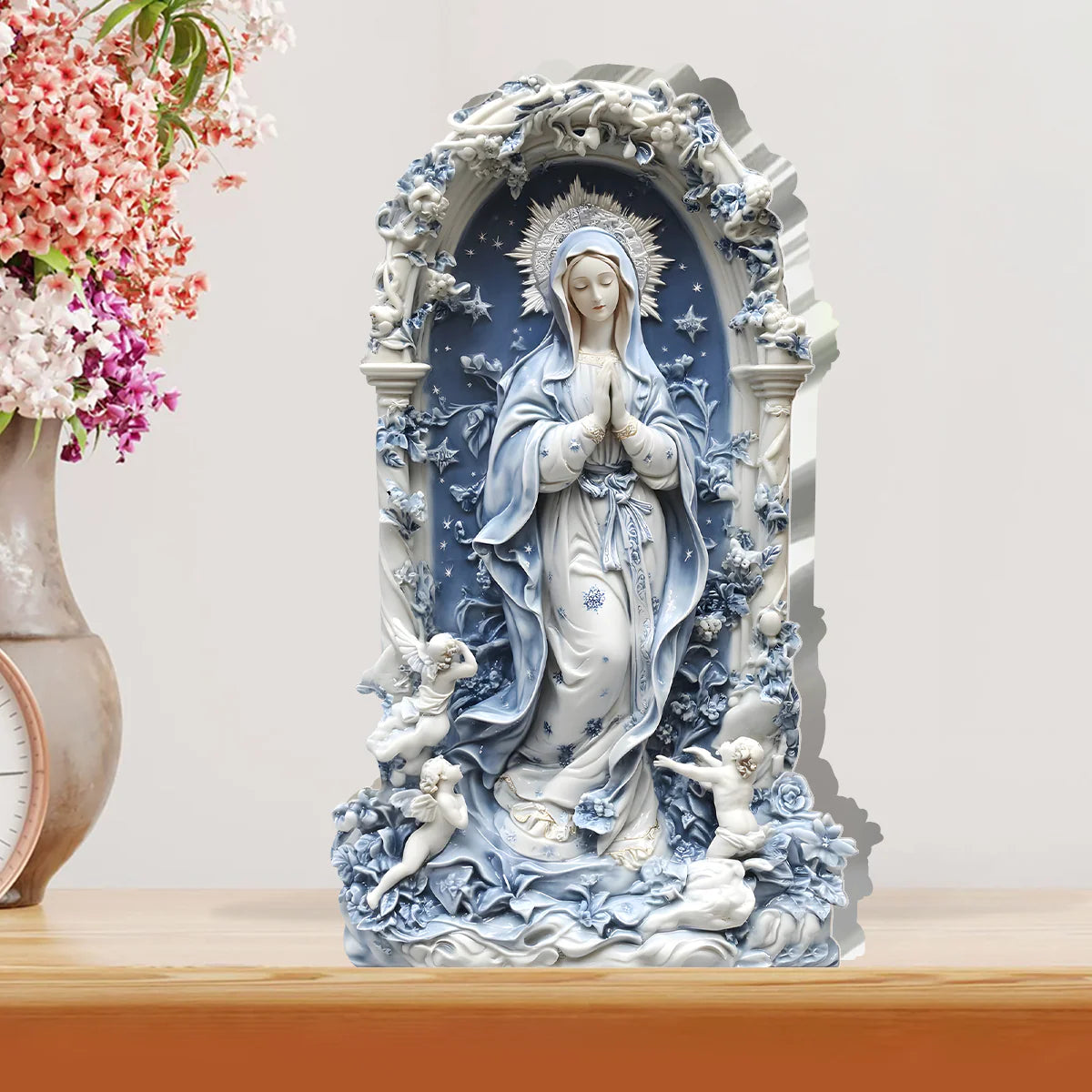 Heavenly Porcelain Grace - Custom Shaped Acrylic Plaque