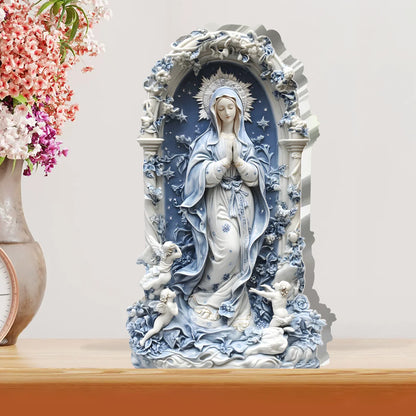 Heavenly Porcelain Grace - Custom Shaped Acrylic Plaque