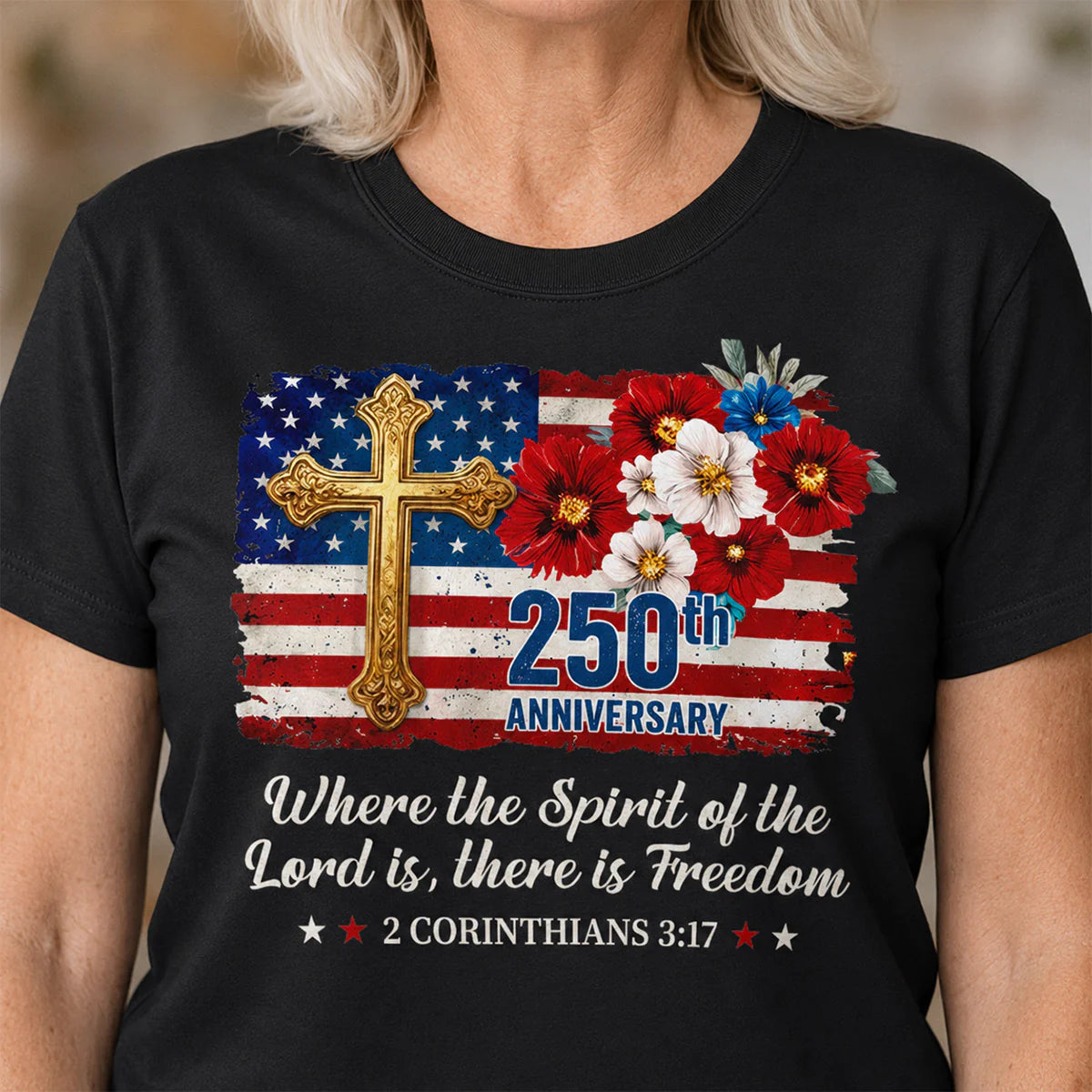 Freedom Christian America 250th Anniversary, Patriotic Christian | 2D Unisex T-shirt
