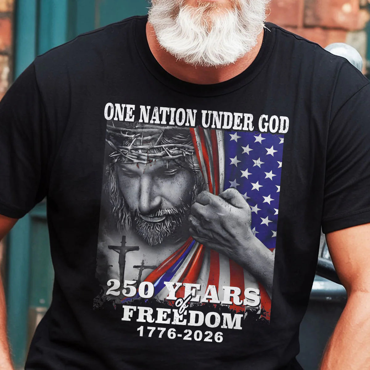 One Nation Under God, Patriotic Christian | 2D Unisex T-shirt
