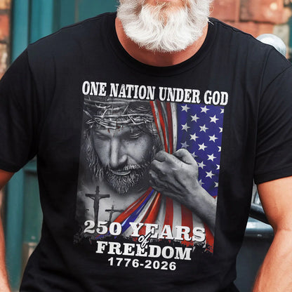 One Nation Under God, Patriotic Christian | 2D Unisex T-shirt