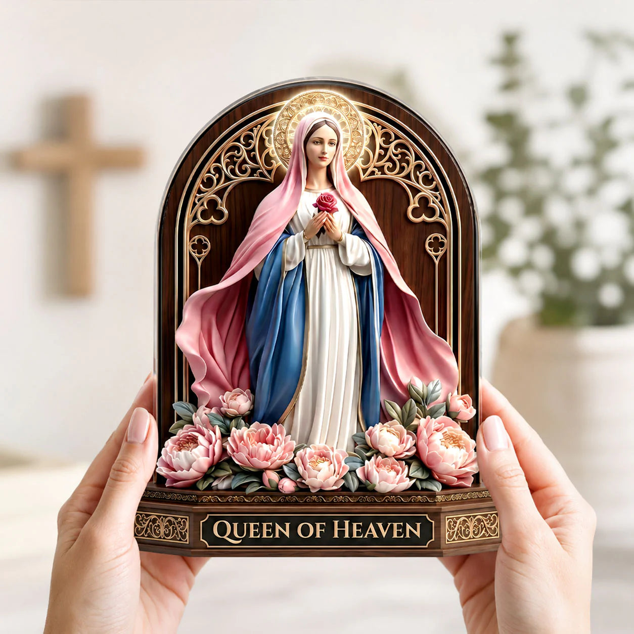 Queen Of Heaven, Catholic Gift | Custom Shaped Acrylic Plaque
