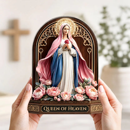 Queen Of Heaven, Catholic Gift | Custom Shaped Acrylic Plaque
