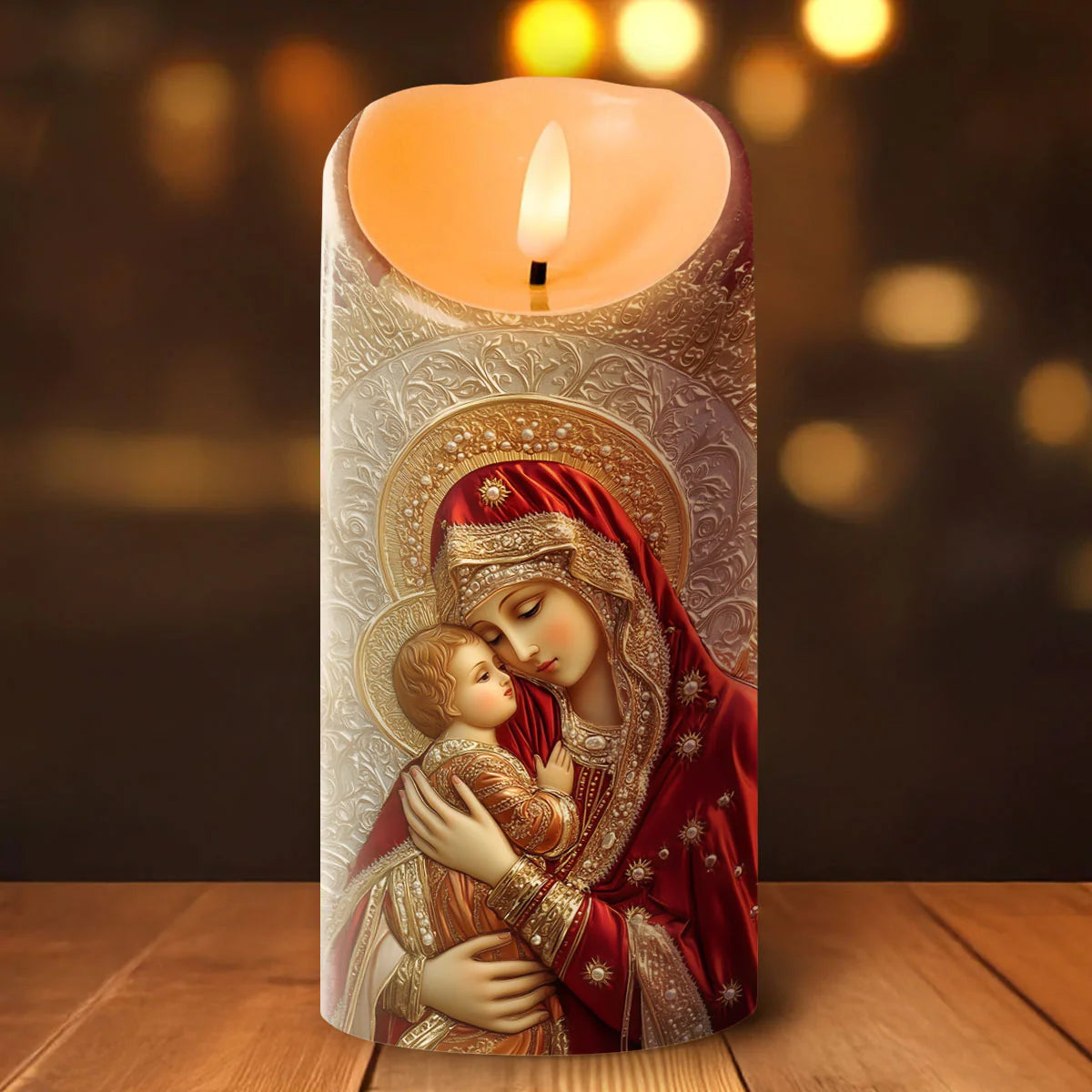 Blessed Mother’s Embrace - Flameless LED Candle