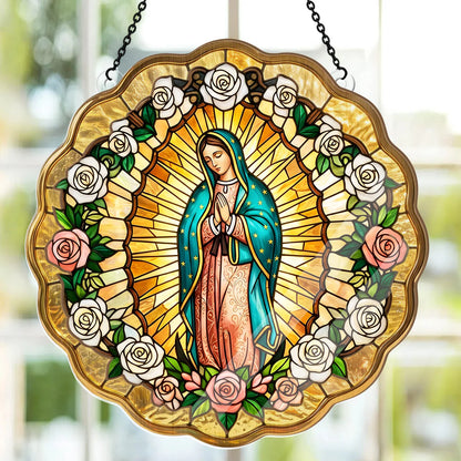 Virgin Mary Golden Halo - Window Hanging Suncatcher