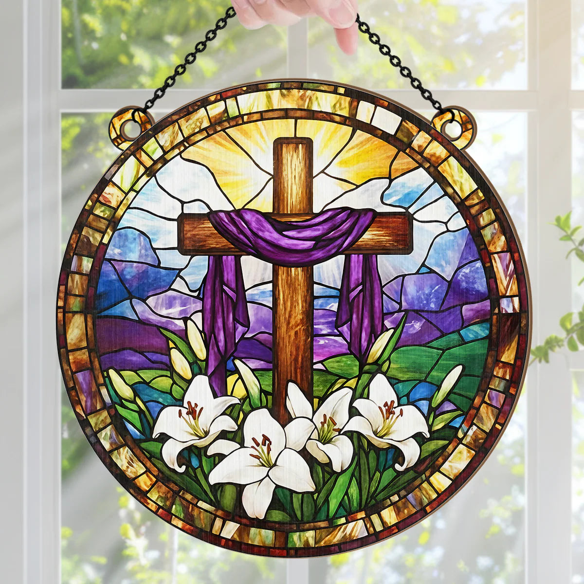 Bloom After The Cross - Personalized Window Hanging Suncatcher