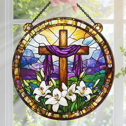 Bloom After The Cross - Personalized Window Hanging Suncatcher