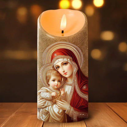 Queen Of Heaven And Child - Flameless LED Candle